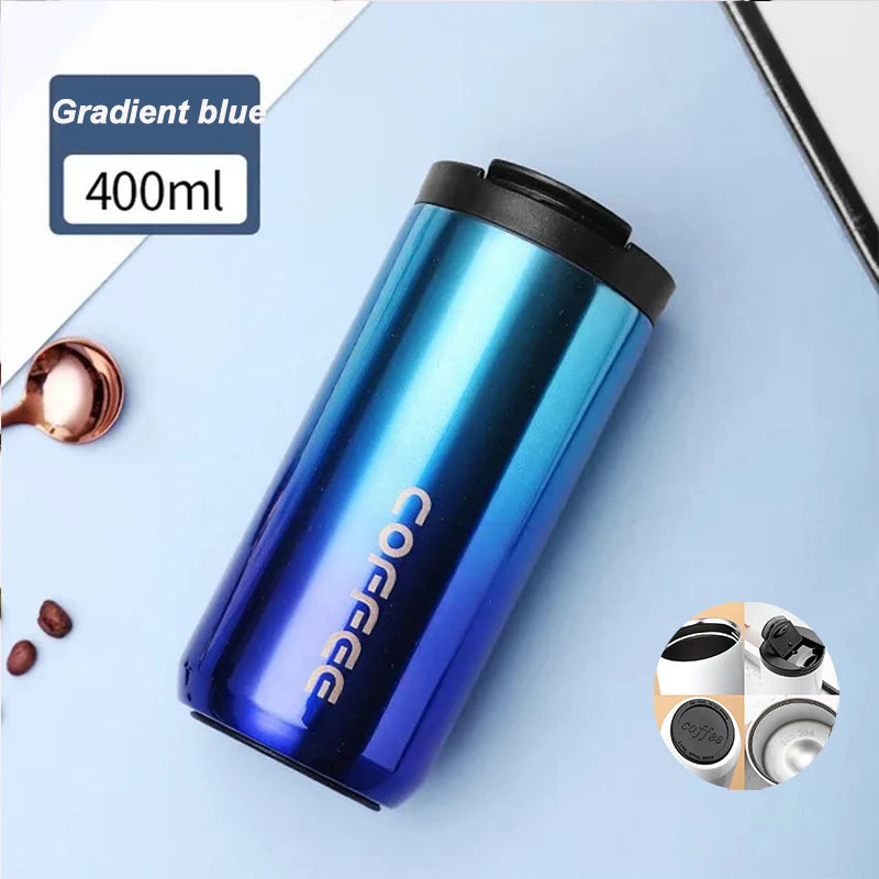 400ML Stainless Steel Coffee Thermos Bottle Thermal Mug Leakproof Car Vacuum Flasks Coffee Cup Travel Portable Insulated Bottles