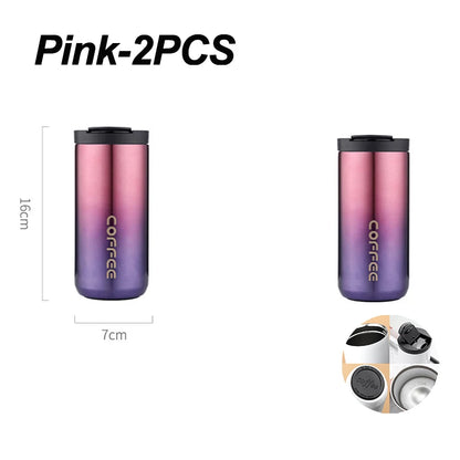 400ML Stainless Steel Coffee Thermos Bottle Thermal Mug Leakproof Car Vacuum Flasks Coffee Cup Travel Portable Insulated Bottles