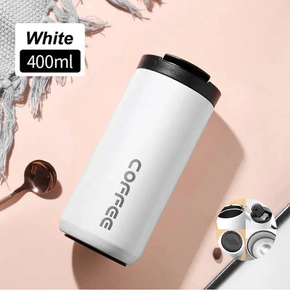 400ML Stainless Steel Coffee Thermos Bottle Thermal Mug Leakproof Car Vacuum Flasks Coffee Cup Travel Portable Insulated Bottles