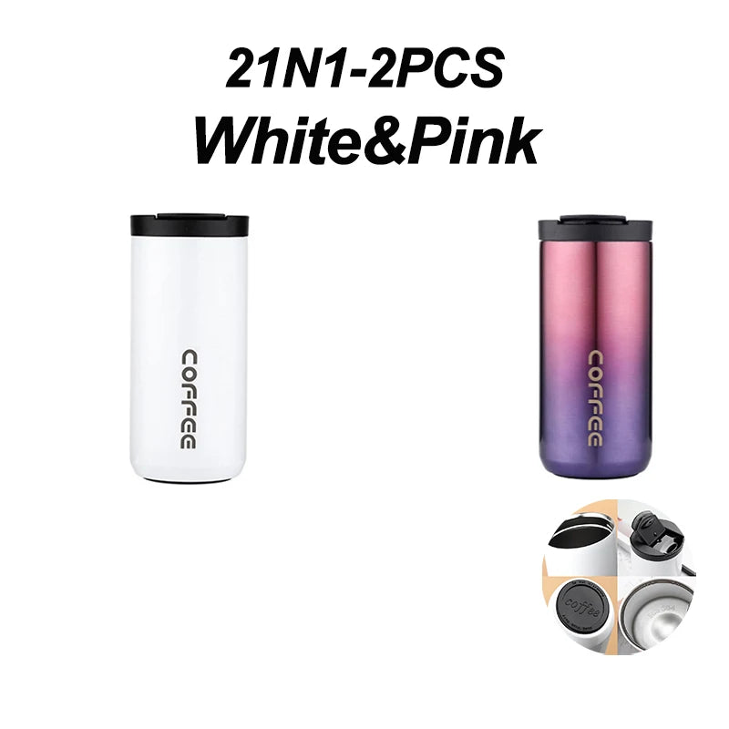 400ML Stainless Steel Coffee Thermos Bottle Thermal Mug Leakproof Car Vacuum Flasks Coffee Cup Travel Portable Insulated Bottles